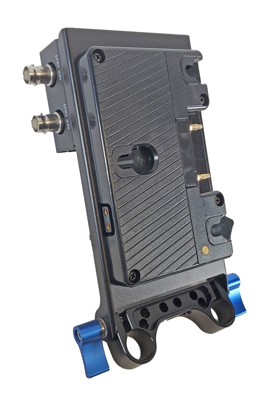 Indipro Gold Mount Battery Plate w/ HDMI to SDI Converter with 15mm Rod Mount