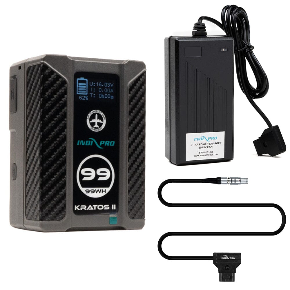 Indipro Kratos 99Wh V-Mount Battery, Charger & D-Tap for Canon C200/ C300 Mark II Bundle