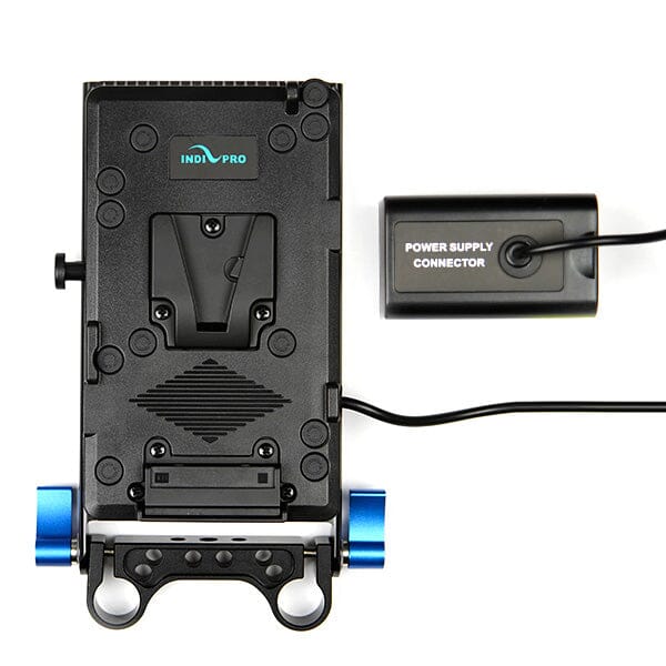 Indipro V-Mount Battery Adapter Plate to Panasonic VW-VBD58 Dummy Battery w/ 15mm Rod System (24")