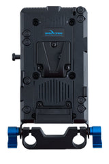 Indipro V-Mount Battery Plate with 3x D-Tap Outputs & 15mm Rod Mount