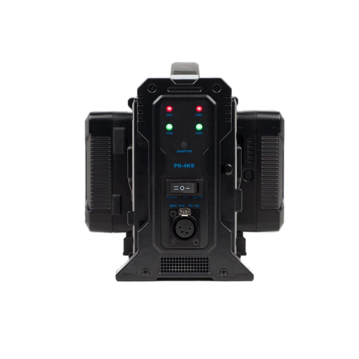 Indipro V-Mount Quad 14.4V Battery Charger with XLR Output