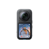 Insta360 X6 360 camera, front view, Midnight Black