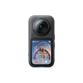 Insta360 X6 360 camera, front view, Midnight Black