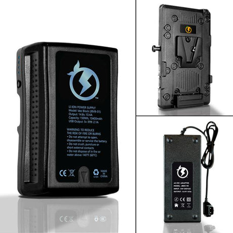 JuiCEbox Complete Battery Kit For Blackmagic Ursa And Ursa Mini (Includes Rapid Smart Charger & V-Mount Hardware) - Final Sale/No Returns