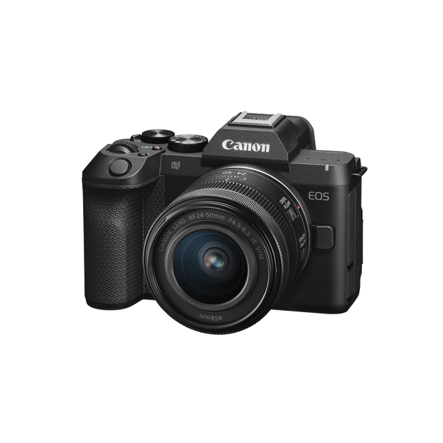 Canon EOS R8 Mark II with RF 24-50mm f/4.5-6.3 IS STM lens — front