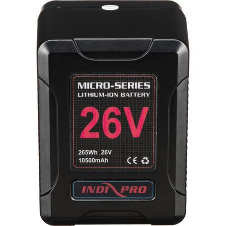 Indipro Micro-Series 26V 260Wh Lithium-Ion Battery (V-Mount) & D-Tap Charger Kit