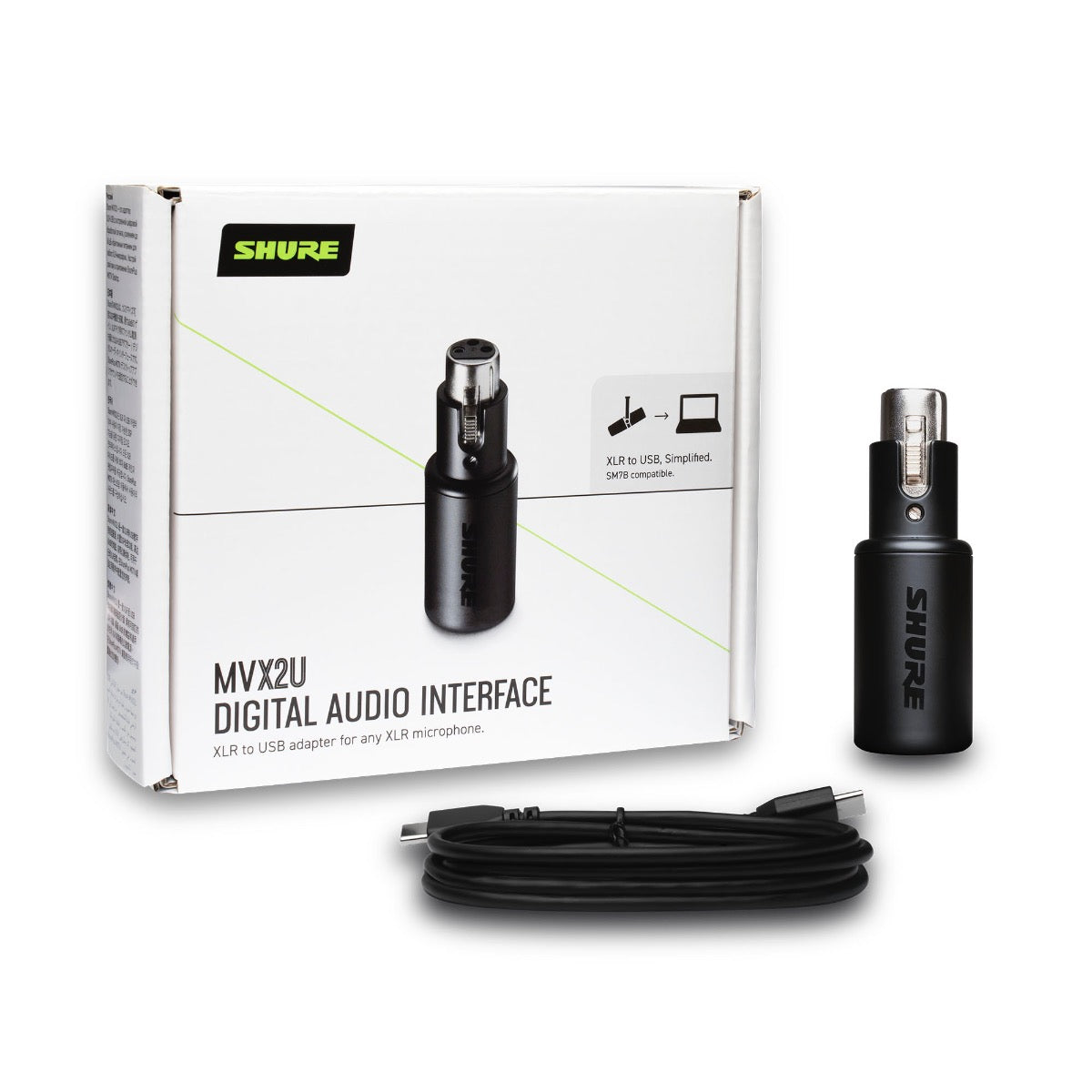Shure MVX2U Digital Audio Interface (XLR to USB Adapter)