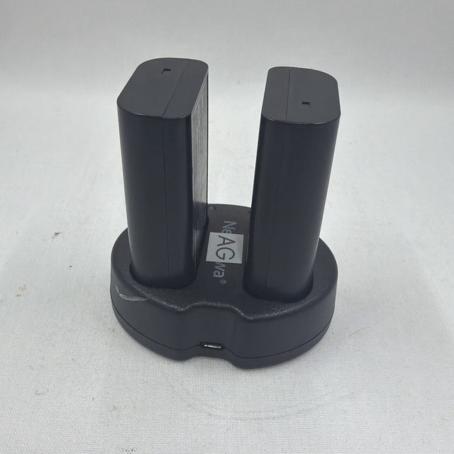Used Newmowa BAT-BLJ31-NMW dual charger kit with 2x DMW-BLJ31 replacement batteries