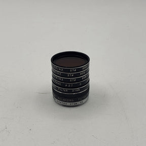 Used Various Brands 27mm Filter Set (Prinz 85B, Prinz G, Vivitar Polarizing, Vemar Coated, Tiesar Red)