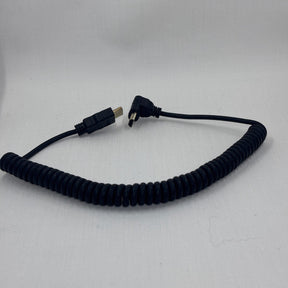 Used Generic Angled HDMI Full to Straight HDMI Full Coiled Cable