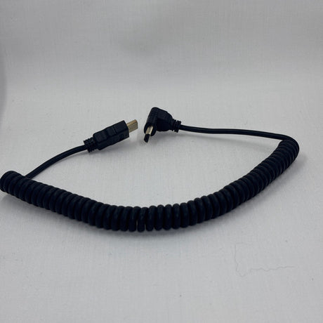 Used Generic Angled HDMI Full to Straight HDMI Full Coiled Cable