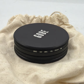 Used UV MRC 12L 72mm + Gobe CPL MRC 12L 72mm + Promaster 72mm UV filter set