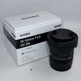 Used Sigma 18-50mm f/2.8 DC DN Contemporary Sony E-Mount Lens