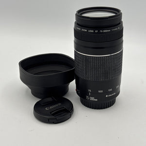Used Canon EF 75-300mm f/4-5.6 III with Universal Lens Hood