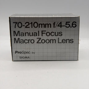 Used Sigma ProSpec 70-210mm f/4-5.6 Manual Focus Macro Zoom Lens