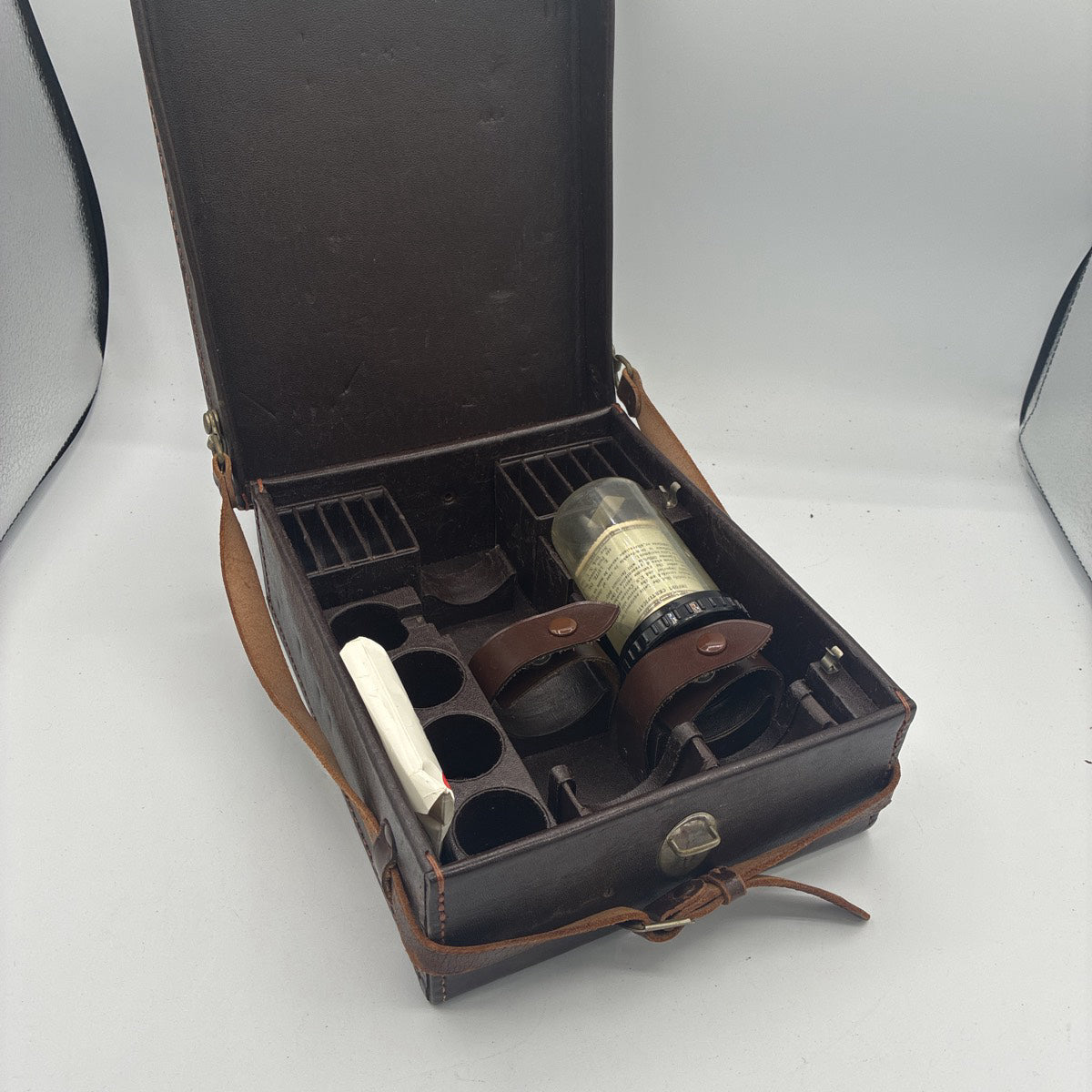 Used Leitz Leica Vintage Lens/Accessory Case with Contents