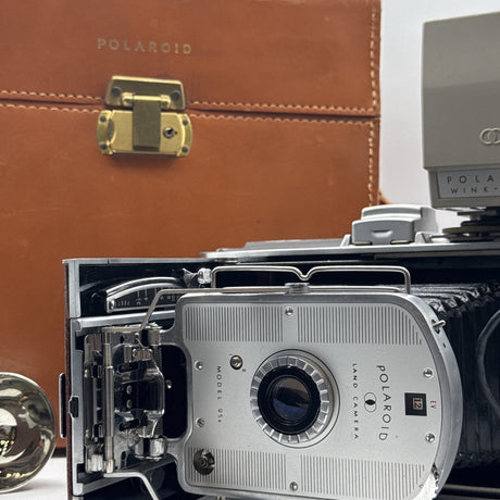 Used Polaroid Land Camera Model 95B with Wink-Light and Leather Case