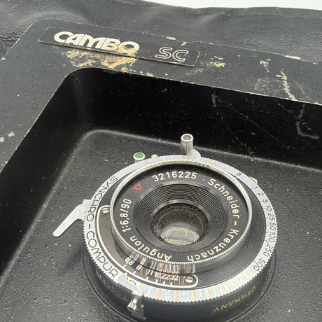 Used Schneider-Kreuznach Angulon 90mm f/6.8 on Cambo SC Lensboard