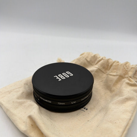 Used UV MRC 12L 72mm + Gobe CPL MRC 12L 72mm + Promaster 72mm UV filter set