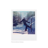 Sample photo shot on Polaroid Color 600 Film — skier in the snow