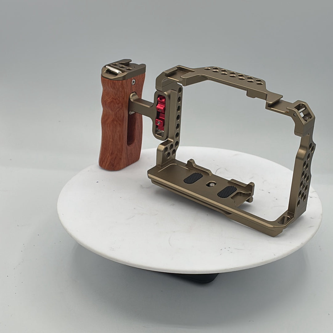 Used Andoer Camera Cage with Wooden Side Handle