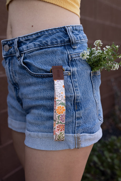 Sunset Floral Wristlet Keychain