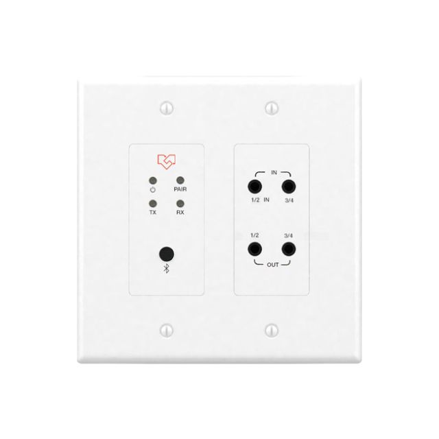 VigilLink 4x4 Dante Wall Plate with Analog and Bluetooth Inputs and Outputs