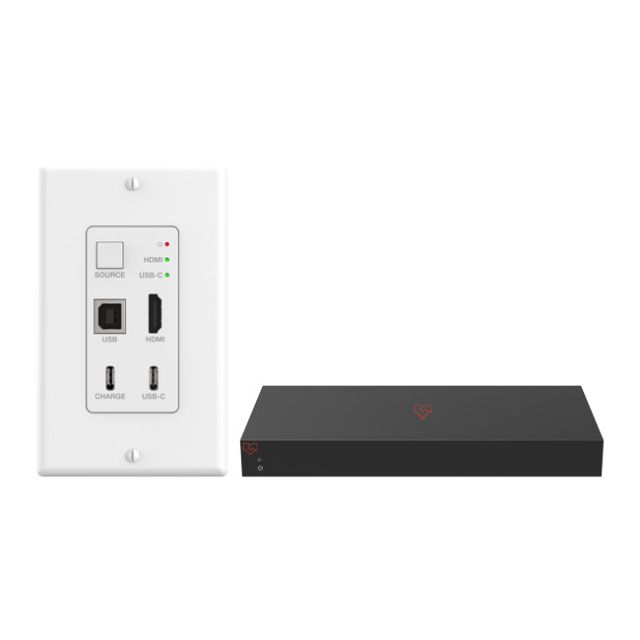 VigilLink 18Gbps 2x1 HDMI/USB-C Wall Plate Transmitter with Receiver